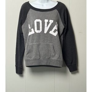 Green Sleeved California Los Angeles Women's Grey LOVE Raglan Sweatshirt Size M